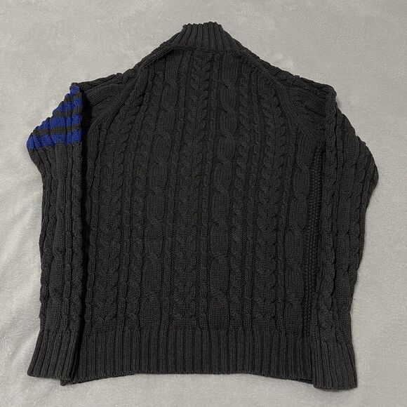 Gap Sweater Mens Small Grey Fisherman Cable Knit Chunky Ribbed Button Front High - Picture 8 of 10